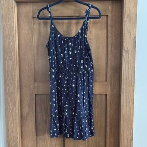Floral Navy Sleeveless Dress